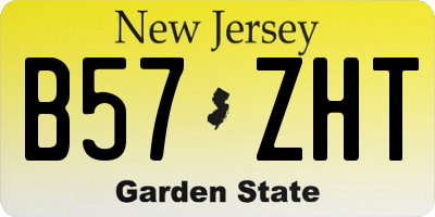 NJ license plate B57ZHT