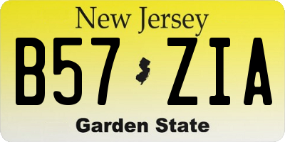 NJ license plate B57ZIA