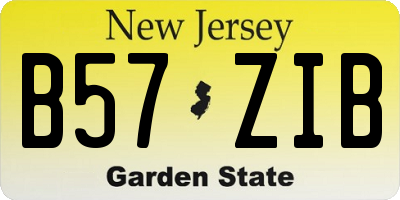 NJ license plate B57ZIB