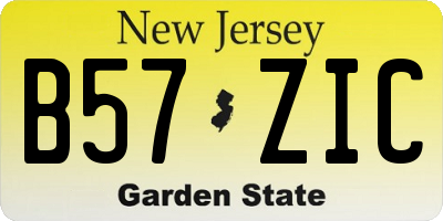 NJ license plate B57ZIC