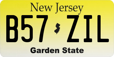 NJ license plate B57ZIL