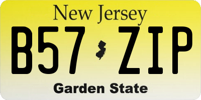 NJ license plate B57ZIP