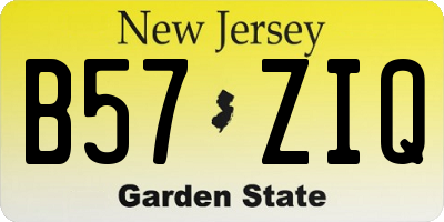 NJ license plate B57ZIQ