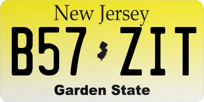 NJ license plate B57ZIT