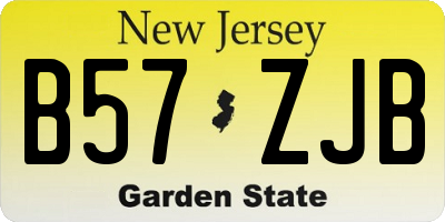 NJ license plate B57ZJB