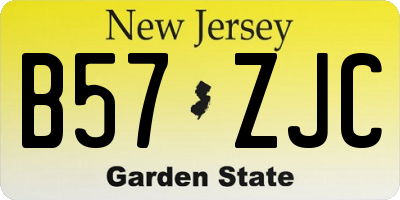 NJ license plate B57ZJC