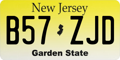 NJ license plate B57ZJD