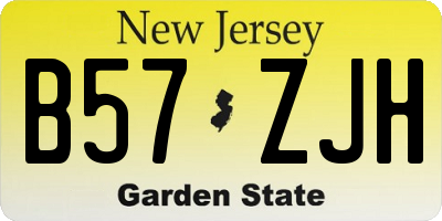 NJ license plate B57ZJH
