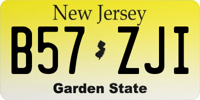 NJ license plate B57ZJI
