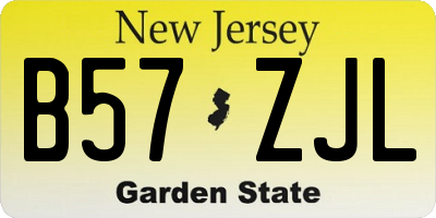 NJ license plate B57ZJL