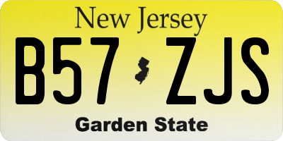 NJ license plate B57ZJS