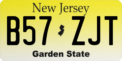 NJ license plate B57ZJT