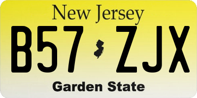 NJ license plate B57ZJX