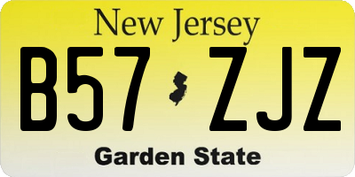 NJ license plate B57ZJZ