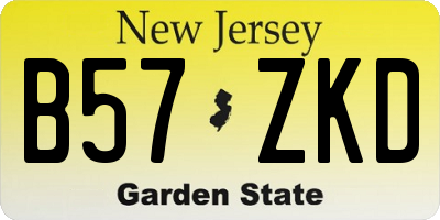 NJ license plate B57ZKD