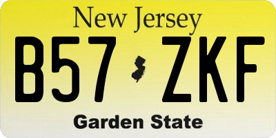 NJ license plate B57ZKF