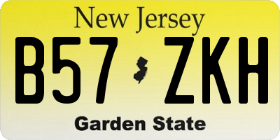 NJ license plate B57ZKH