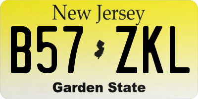 NJ license plate B57ZKL