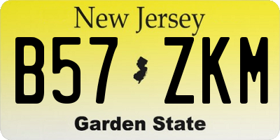 NJ license plate B57ZKM