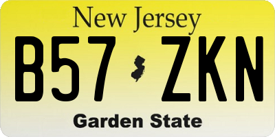 NJ license plate B57ZKN