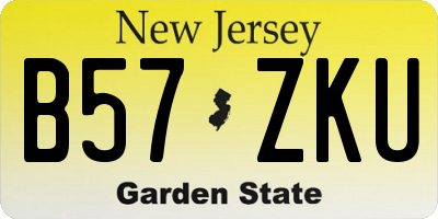 NJ license plate B57ZKU