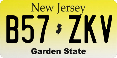 NJ license plate B57ZKV