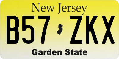 NJ license plate B57ZKX