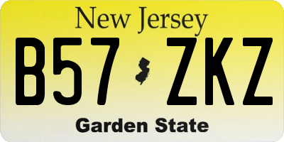 NJ license plate B57ZKZ