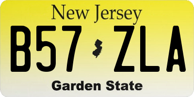 NJ license plate B57ZLA