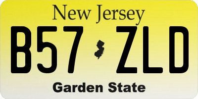 NJ license plate B57ZLD