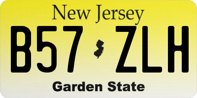 NJ license plate B57ZLH