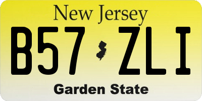 NJ license plate B57ZLI