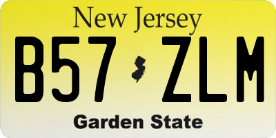 NJ license plate B57ZLM