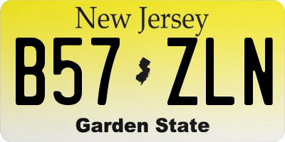 NJ license plate B57ZLN