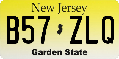 NJ license plate B57ZLQ