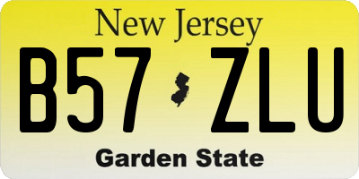 NJ license plate B57ZLU