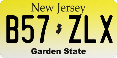 NJ license plate B57ZLX