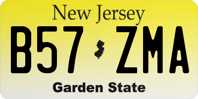 NJ license plate B57ZMA