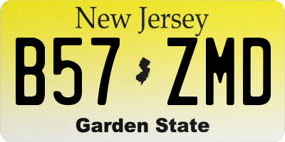 NJ license plate B57ZMD