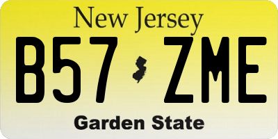 NJ license plate B57ZME