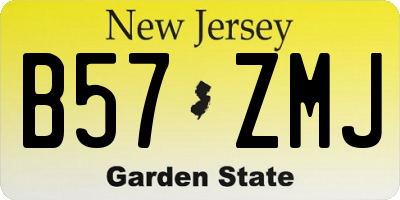 NJ license plate B57ZMJ