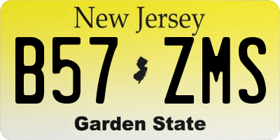 NJ license plate B57ZMS