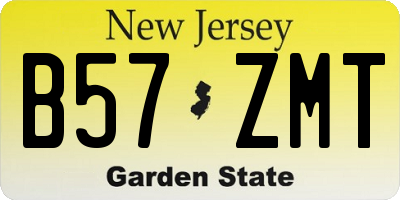 NJ license plate B57ZMT