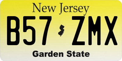 NJ license plate B57ZMX