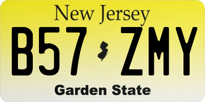 NJ license plate B57ZMY