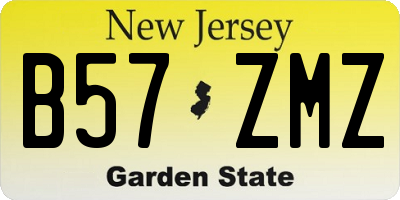 NJ license plate B57ZMZ