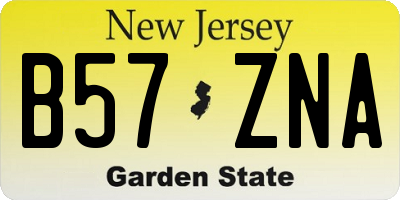 NJ license plate B57ZNA