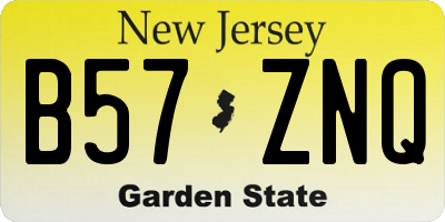 NJ license plate B57ZNQ