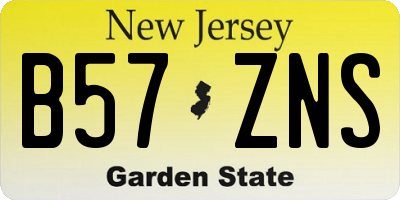 NJ license plate B57ZNS