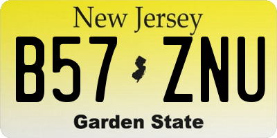 NJ license plate B57ZNU